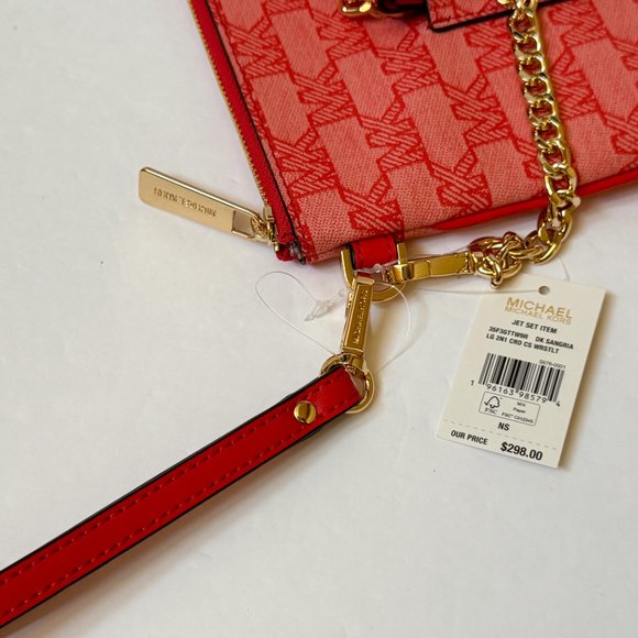 Michael Kors Jet Set Item Large 2 in 1 Card Case Wristlet Wallet MK Dark Sangria - Picture 4 of 15